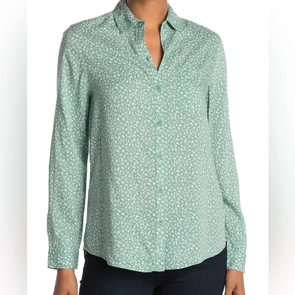 Alana Button Front Tunic Shirt. Beach lunch lounge brand. Size large.